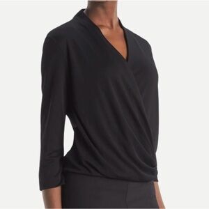 MM LaFleur The Deneuve Blouse Surplice Front 3/4 sleeve Women’s Medium Stretchy